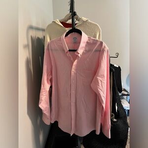 Brooks Brothers Friday Shirt, Poplin Gingham Rose 16 1/2